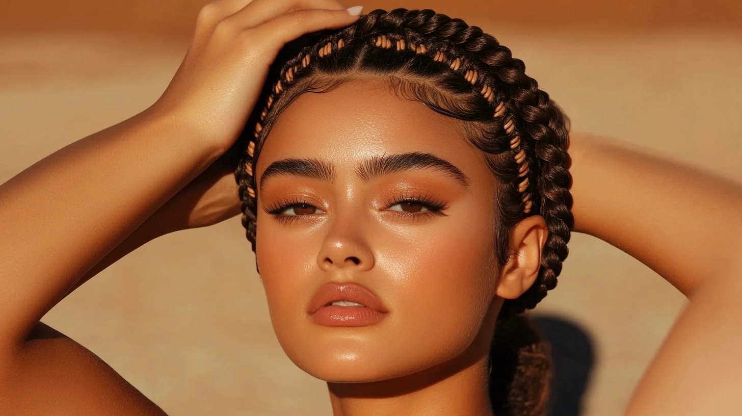 Woman with a braided crown.