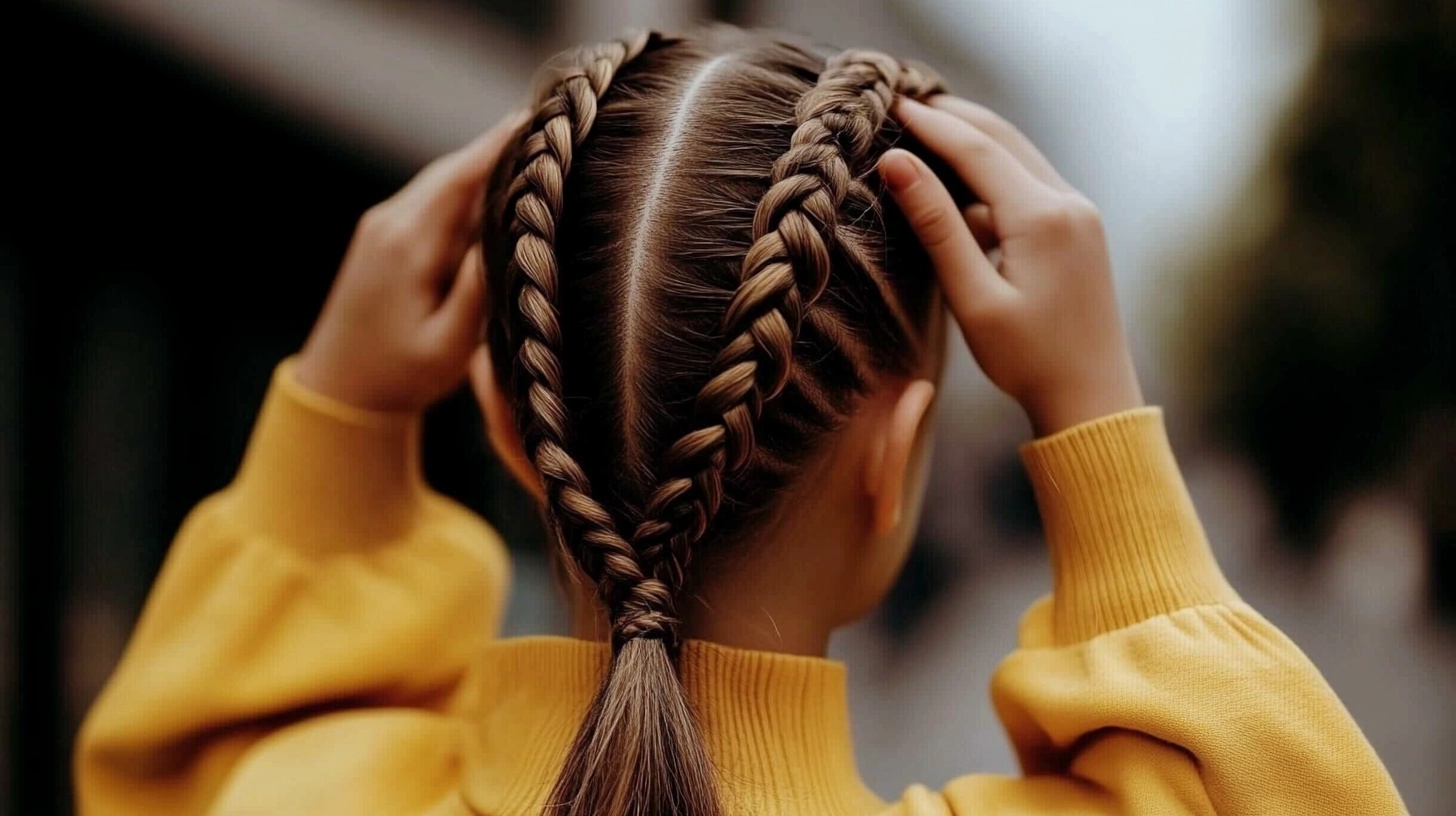 Child with Dutch braids