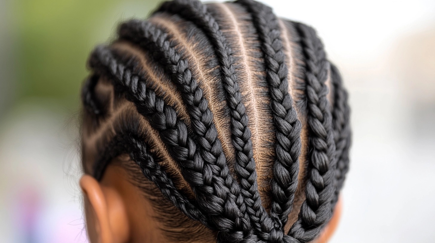 Woman with Fulani braids and beads